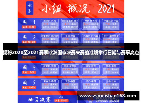 揭秘2020至2021赛季欧洲国家联赛决赛的准确举行日期与赛事亮点