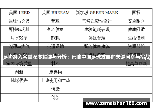 足协准入名单深度解读与分析：影响中国足球发展的关键因素与挑战
