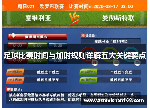 足球比赛时间与加时规则详解五大关键要点